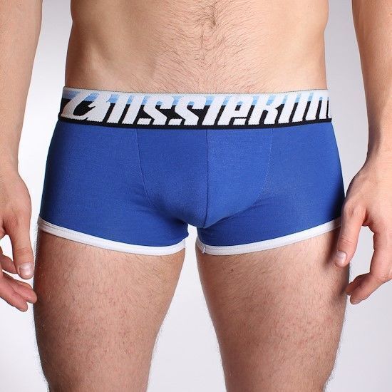 Мужские трусы хипсы синие с голубой резинкой Aussiebum Fire Boxer AB6105-7
