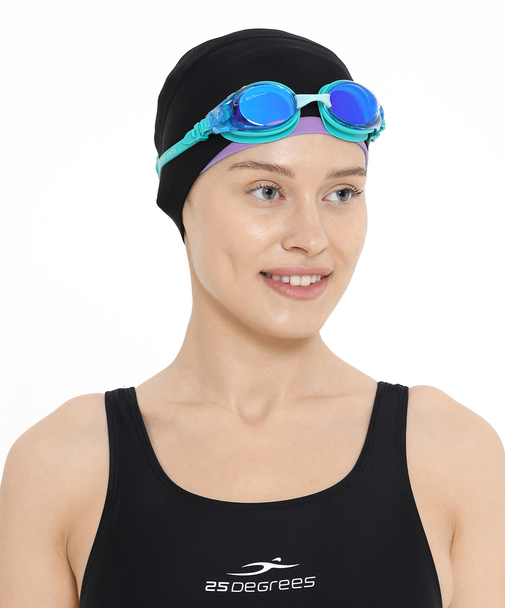 Шапочка для плавания Duplo Black/Lilac, полиамид, для длинных волос