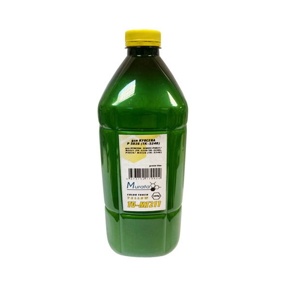 Тонер Murata для KYOCERA ECOSYS P5021/P5026 (TK-5220/5240) (500гр, желтый, TG-MT211) Green Line