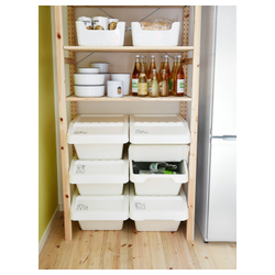 IKEA SORTERA  (ИКЕА СОРТЕРА)  -  Корзина для разделения отходов, белая, 37 л