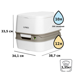 Биотуалет Lupmex 79112P 12л с индикатором с пробниками гранул