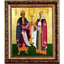Владимир и Ольга Святые равноапостольные. Икона на холсте.