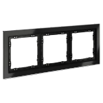 Рамка стеклянная VOLTUM S70 на 3 поста, (черный,стекло)