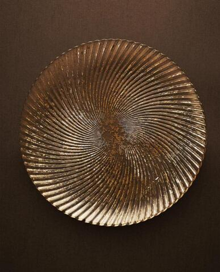 ZARA HOME НОВОГОДНЕЕ БЛЮДО ИЗ БЛЕСТЯЩЕГО СТЕКЛА, СЕРЕБРЯНЫЙ