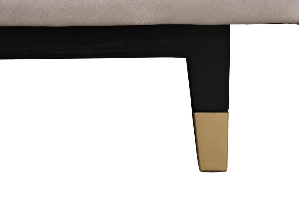 Диван велюровый трехместный Garda Decor Madrid Memory бежевый с кантом