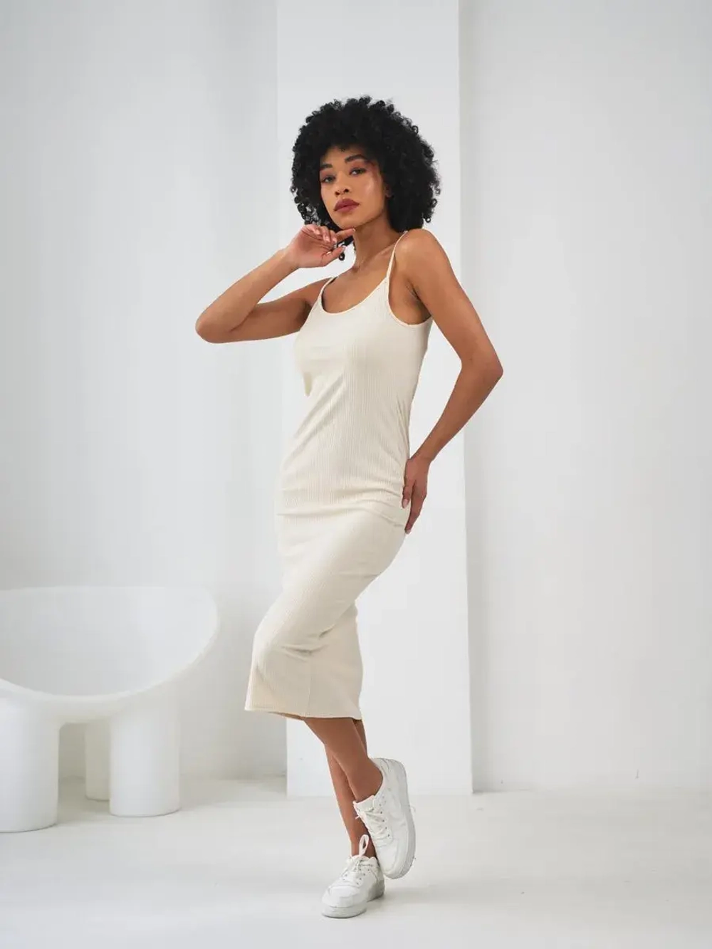 Платье летнее трикотажное лапша