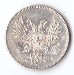 25 пенни 1917 S Россия для Финляндии XF (без короны)