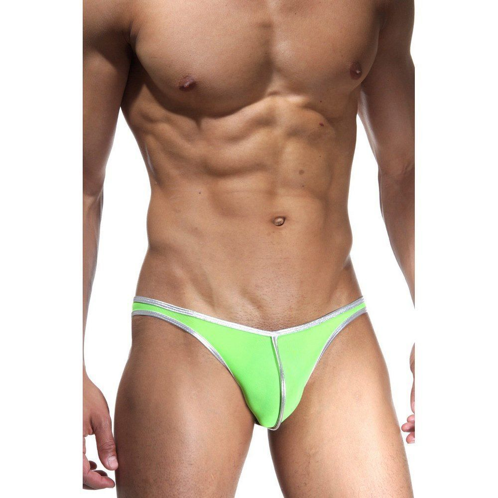 Мужские трусы слипы фиолетовые с салатовым Cosmos Colors L20_GPS