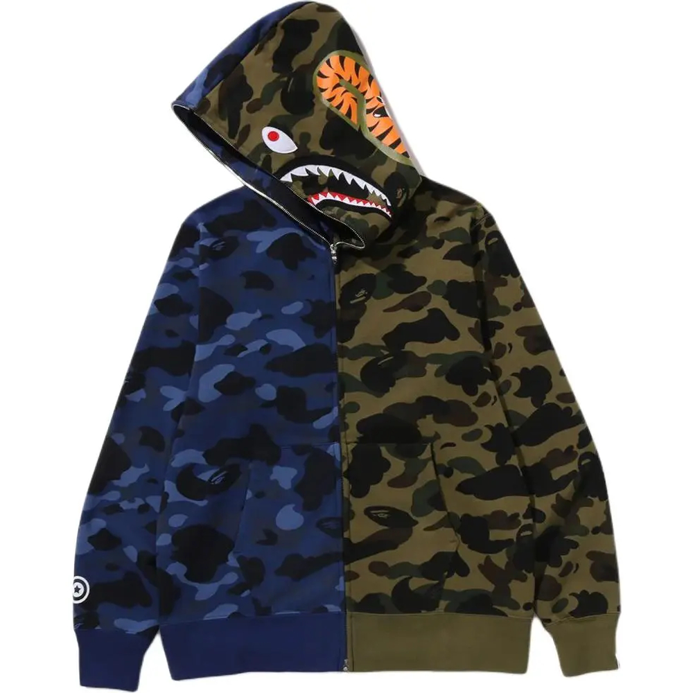 A Bathing Ape Bathing Ape Sweatshirts Camouflage Cotton Moderate No Fleece Lined Zip Closure 1m30 115 005