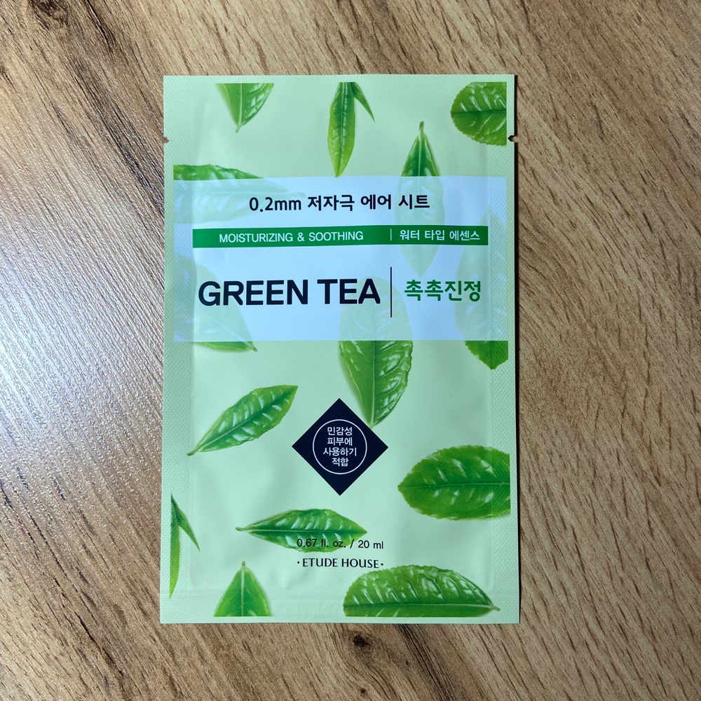 Маска для лица Etude House Green Tea тканевая Зеленый чай Therapy Air Mask 20 мл