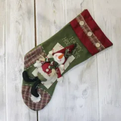 Новогодний чулок Привет от снеговика 50 см. (ADA1320040B)