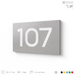 Номер на дверь квартиры 107, табличка на дверь для офиса, кабинета, аудитории, склада, голубой 120х70 мм, Айдентика Технолоджи
