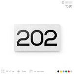 Номер на дверь 202, табличка на дверь для офиса, квартиры, кабинета, аудитории, склада, белая 120х70 мм, Айдентика Технолоджи