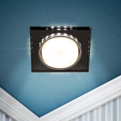 Светильник встраиваемый cо светодиодной подсветкой ЭРА DK LD50 BK под лампу GX53 черный | Встраиваемые LED светильники