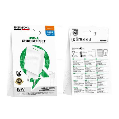 Зарядное устройство для Type-C QC3.0 Borofone BAS72A (white)