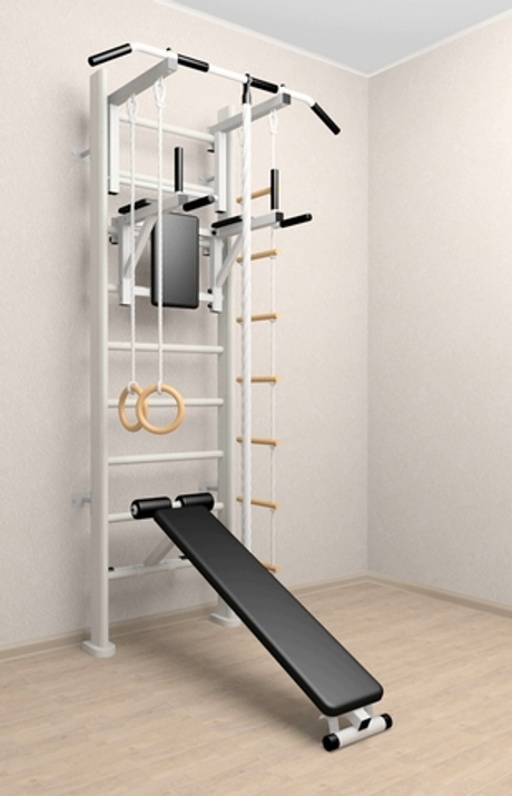 Деревянная шведская стенка Sv Sport 906б (Турник стандарт/Брусья/Скамья/Канат/Кольца/Лестница)