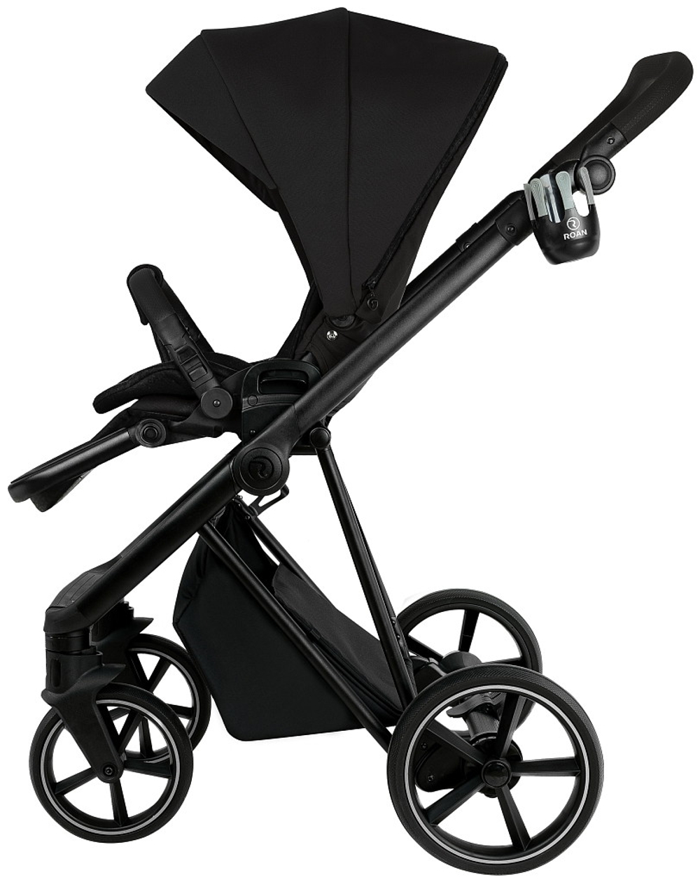 Детская коляска Roan Sol 2.0 3 в 1 с автокреслом Pituso Baesa Pro Black SLL/30/T Caviar Black/Black/руч.Black