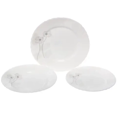 Набор столовой посуды 18 предметов «Цветы» (3вида тарелок)