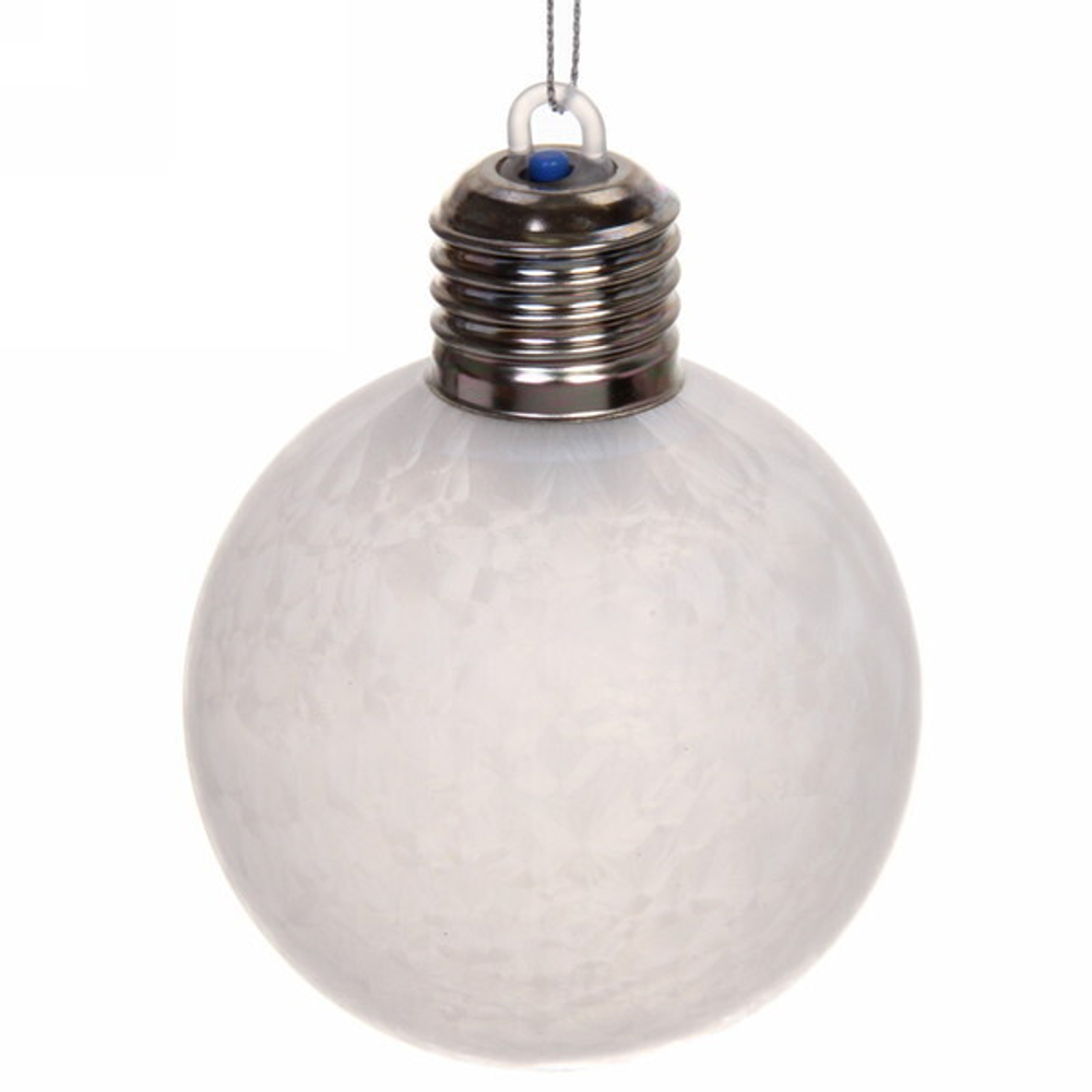 Шар новогодний с подсветкой 8 см «Льдинка», Теплый белый