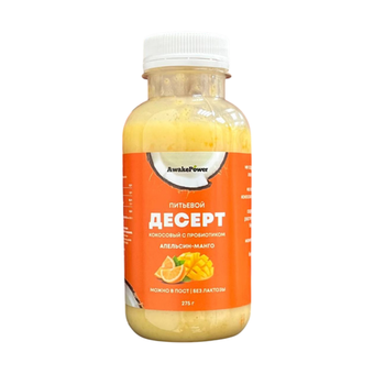 Йогурт питьевой кокосовый Апельсин-манго Awake Power, 275 г