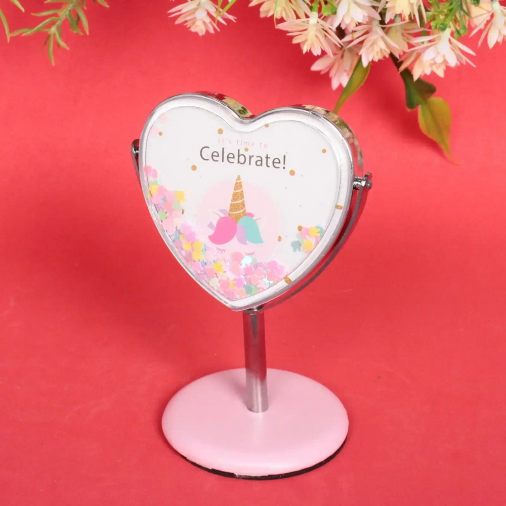 Зеркало настольное на ножке «Stylish image - Единорожек Оливер», сердце, 8*14 см (картон. коробка)