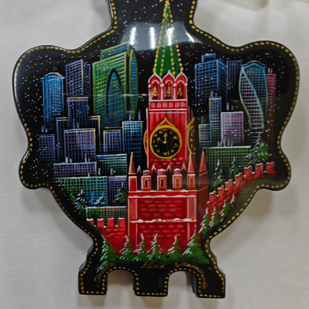 Сувенир Самовар "Москва" с росписью Палех в подарочной упаковке