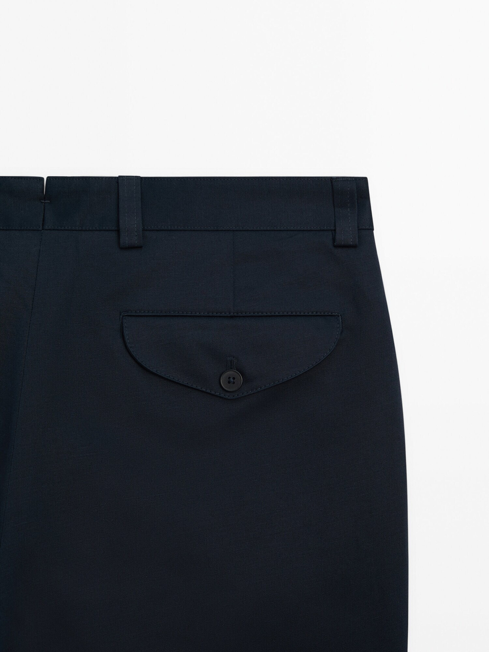 Massimo Dutti Брюки чинос из хлопкового льна, темно-синий