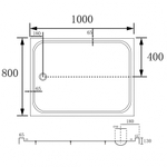 Душевой поддон ABBER AD3C108 100х80 прямоугольный, акриловый, белый
