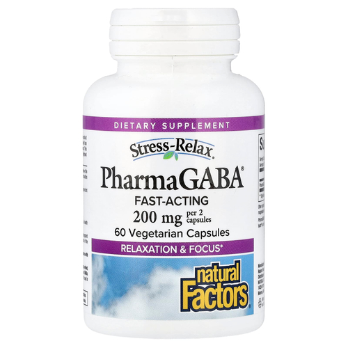 Natural Factors, Stress-Relax®, Pharma GABA®, 60 вегетарианских капсул (100 мг в 1 капсуле)