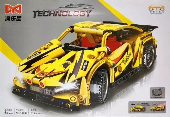 Конструктор Technology " Гоночный суперкар" ( желтый ) , 312 дет.