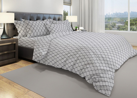 Комплект постельного белья Евро с простыней на рез.160х200 БЯЗЬ "Марокко светлый" (нав. 50х70 или 70х70)