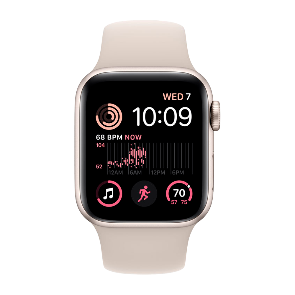 Умные часы Apple Watch SE (2022) GPS, 40mm, Aluminium Case with Sport Band S/M, Starlight (Сияющая звезда)