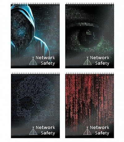 Блокнот А6 40л. клетка "Хакинг" греб. мел. карт., спл. Уф-лак (Schoolformat)