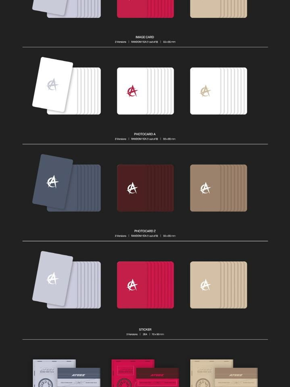 Альбом ATEEZ - GOLDEN HOUR : PART.2 11th EP Album POCAALBUM 3 Version SET