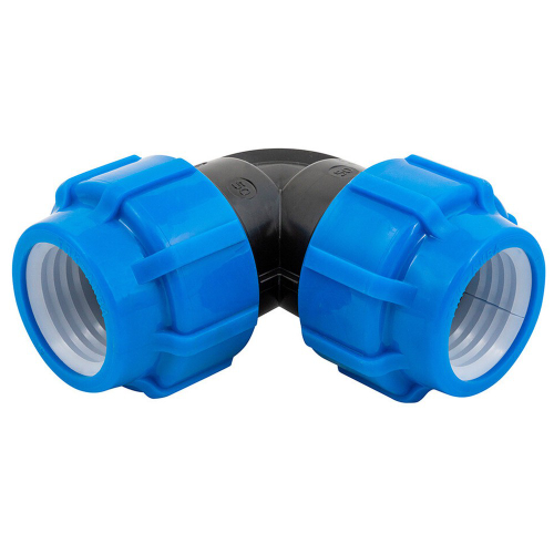 Отвод ПНД компрессионный 90 мм (РФ, уп.3 шт)