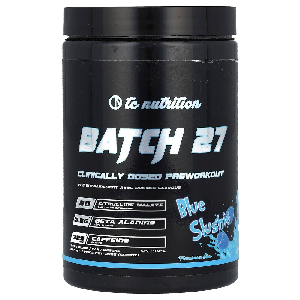 TC Nutrition, Batch 27, клинически дозированная добавка для приема перед тренировкой, голубая мармеладка, 350 г (12,35 унции)