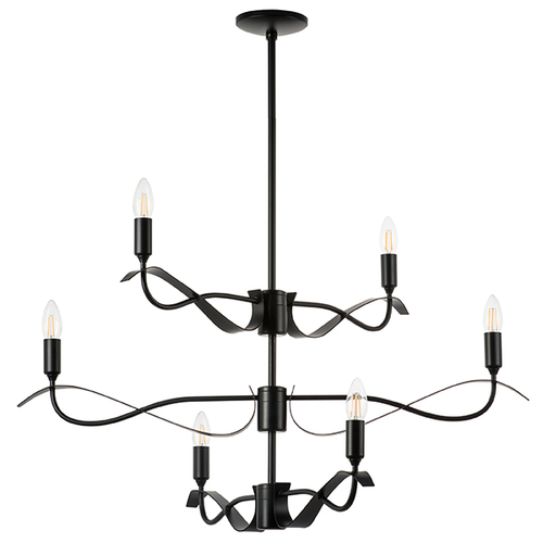 733267 Люстра RAGNO 6х40W E14 ЧЕРНЫЙ МАТОВЫЙ