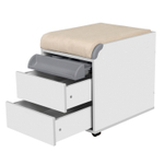 Тумба Дэми на колёсиках с 2 ящиками, органайзером для канцелярии и пуфом (ТУВ.10)