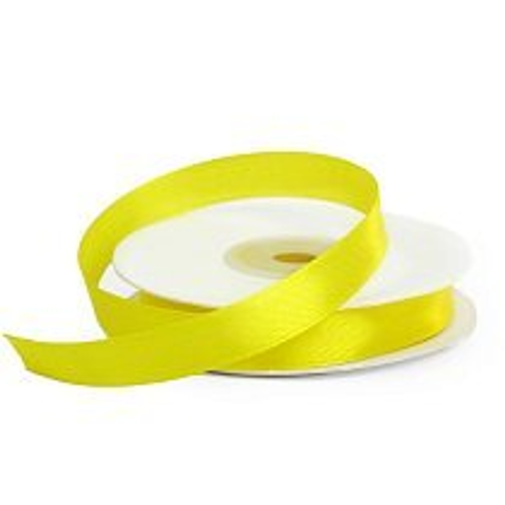 Лента упаковочная атласная 12мм, 22 м желтая