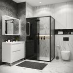 Душевой уголок Grossman Cosmo 100х80 120.K33.02.1080.21.10 профиль Черный матовый стекло тонированное