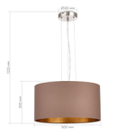 SLE300573-03 Светильник подвесной Никель/Темно-бежевый, Золотистый E27 3*40W BRESCIA