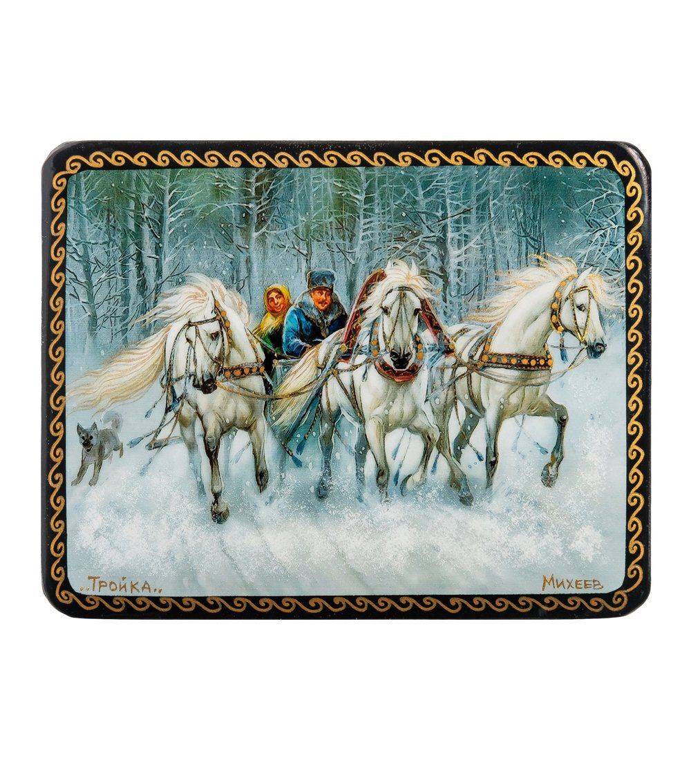 ШК-19/15-C Шкатулка в технике декупаж «Тройка» (10х8х3,5)