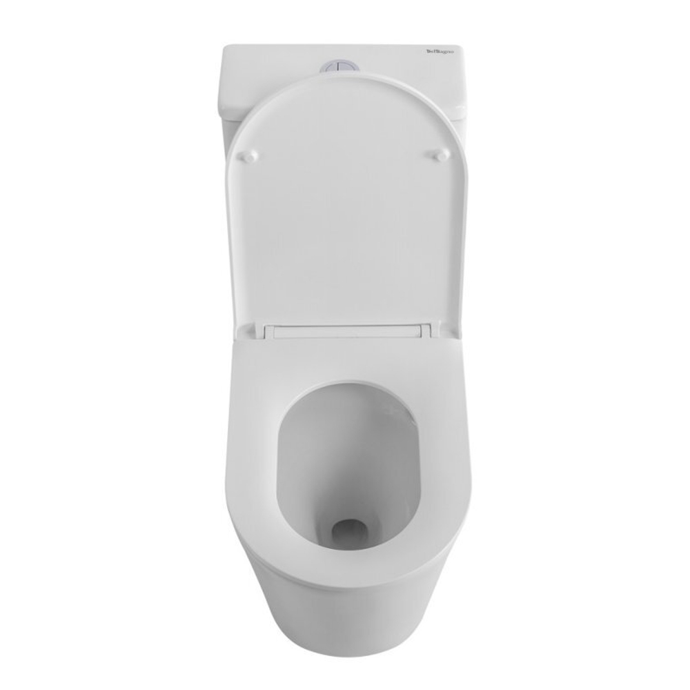 Унитаз-моноблок безободковый BelBagno Tre BB673CP-MN-TOR/SC с крышкой-сиденьем микролифт, белый