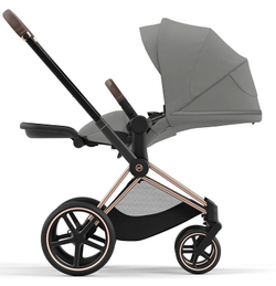 Коляска 3 в 1 Cybex Priam IV Rosegold complete и автокресло Aton S2 i-Size Moon Black Mirage Grey