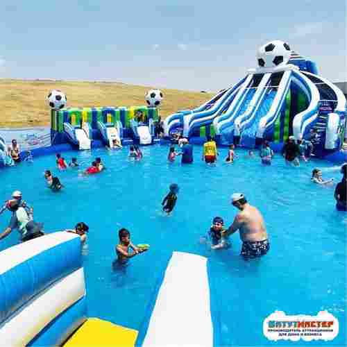 Надувной аквапарк с горками и бассейном «Футбол Аренa», 22×22×6,5 м