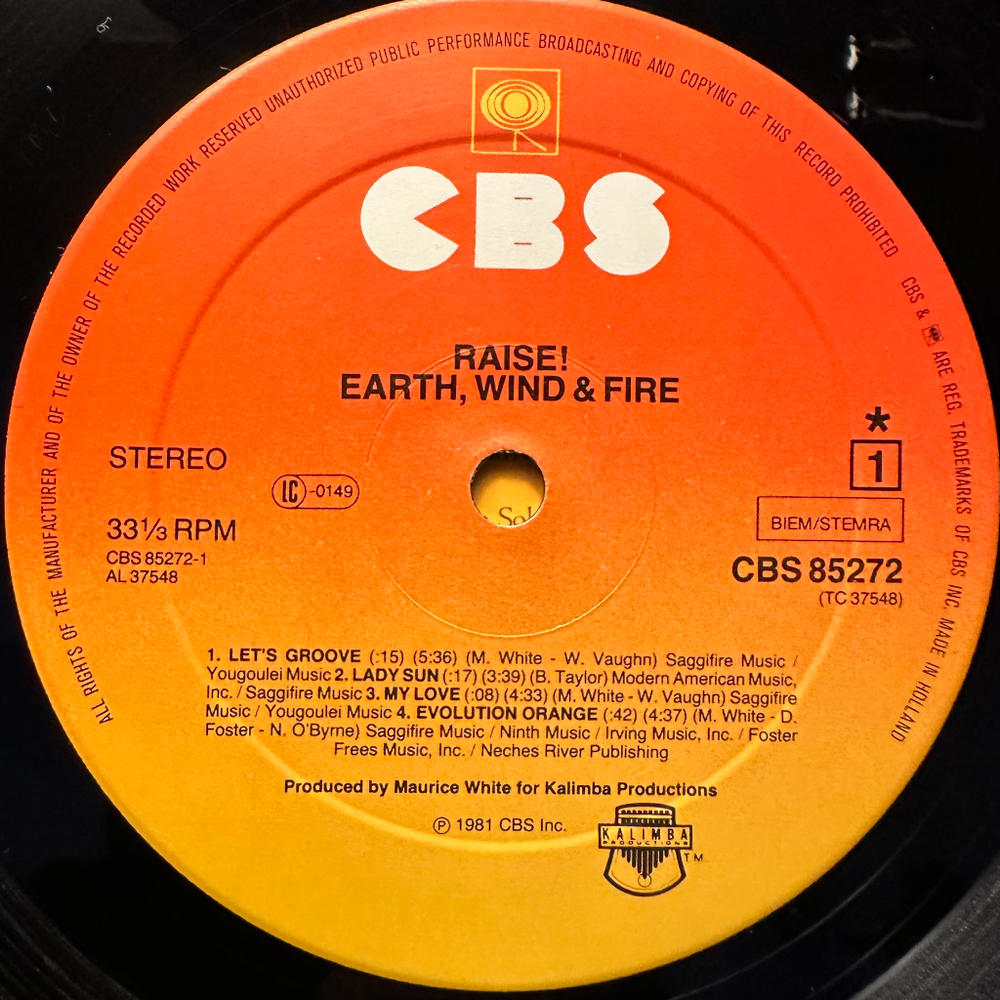 Earth, Wind & Fire - Raise! (Голландия 1981г.)