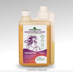 Эликсир ОБЩЕУКРЕПЛЯЮЩИЙ ImmunoPro на основе льняного масла для лошадей Horse-Bio, 1000 мл