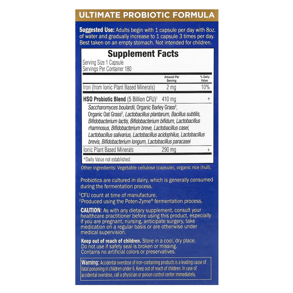 Garden of Life, Primal Defense, Ultra, универсальная пробиотическая формула, 180 вегетарианских капсул UltraZorbe