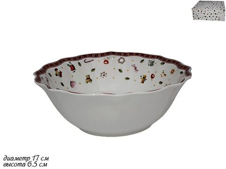 Lenardi 105-611 Салатник 17см. НОВЫЙ ГОД в под.уп.(х36) Фарфор