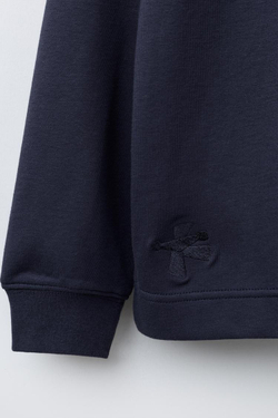 ZARA ЛОНГСЛИВ С РЕЛЬЕФНОЙ НАДПИСЬЮ, МОРСКОЙ СИНИЙ